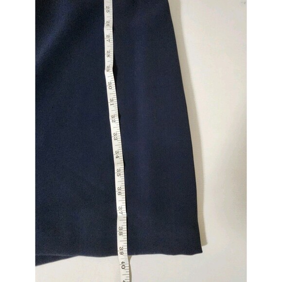 Talbots Womens 14 Petites Classic Navy Dress Knee Length Sleeveless Sheath USA - Picture 6 of 8
